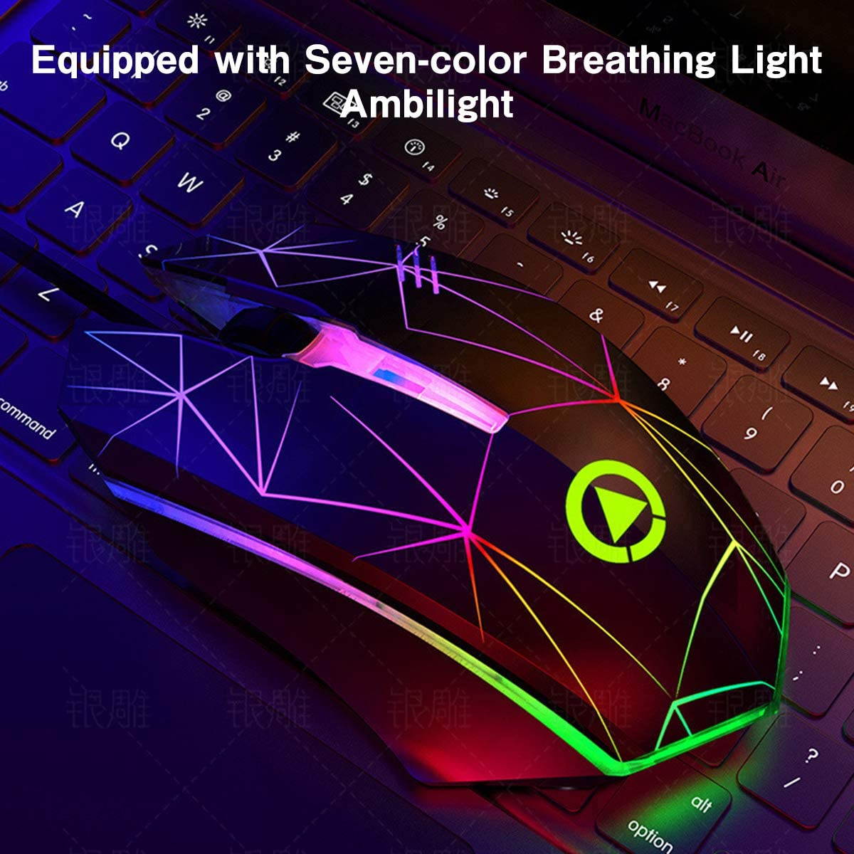 Wired Gaming Mouse, USB Optical Mouse with 3 Buttons, 1200DPI Wired Ergonomic USB Computer Mouse, Desktop Laptop PC Gaming Mouse (Black)