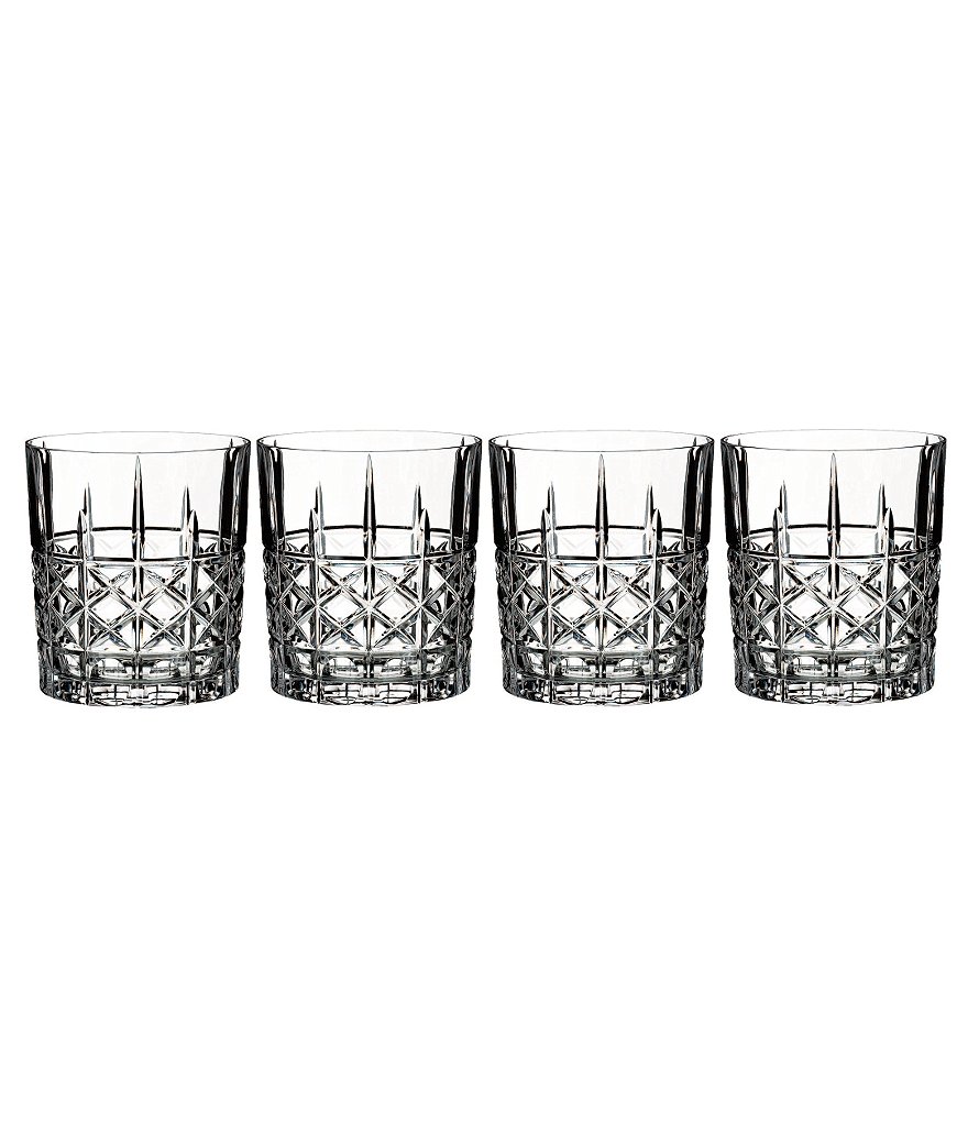 Marquis by Waterford 4-Piece Brady Crystal Double Old Fashioned Glass Set
