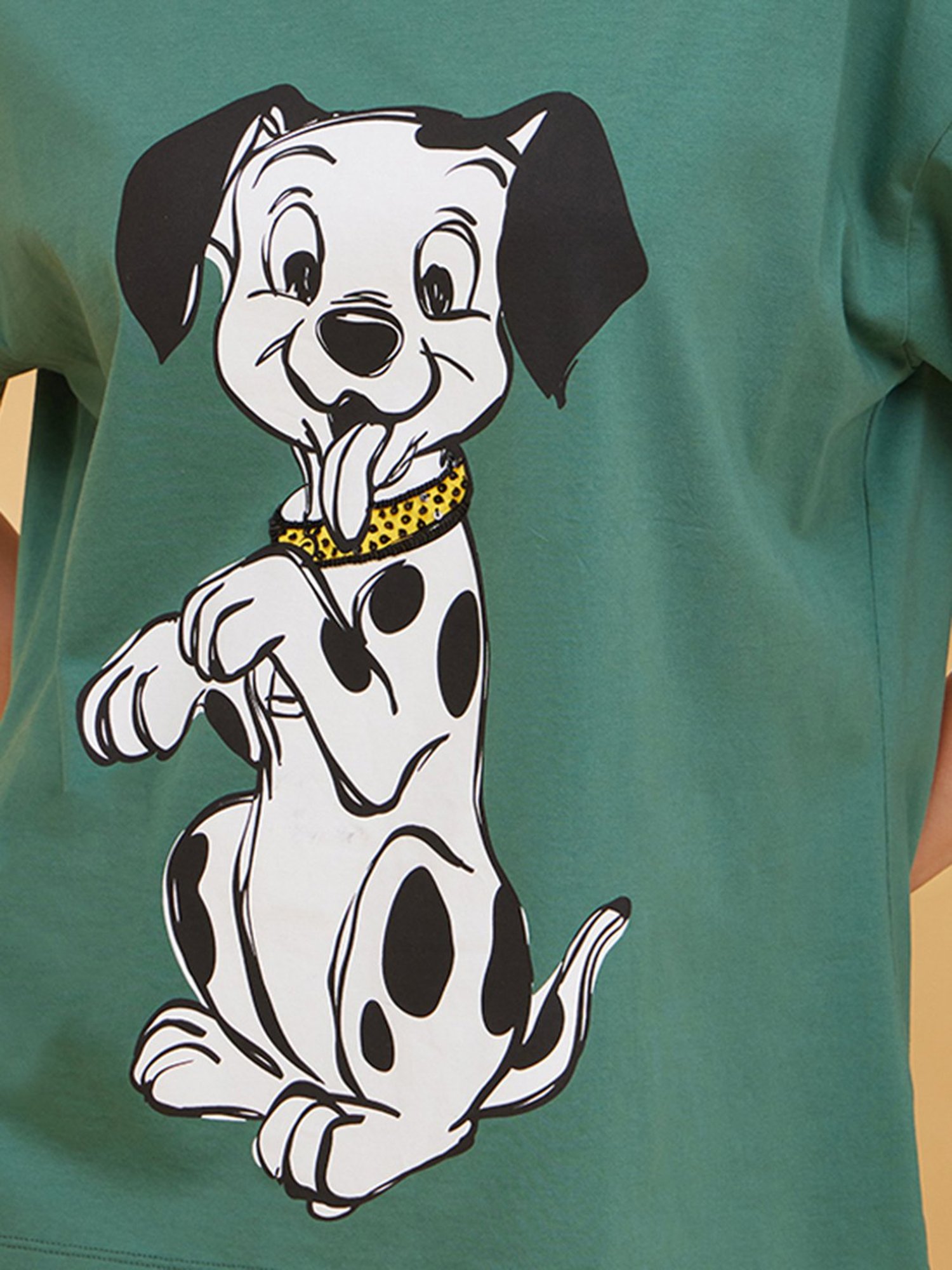 Kazo Green Printed Oversized T-Shirt