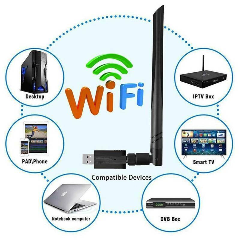 USB Wifi Adapter - USB 3.0 Wireless 1200Mbps Dual Band 2.4GHz 5.8GHz Wireless Lan Network Card Dongle with High Gain 5dBi Antenna For Desktop Laptop PC, Windows XP Vista 7 8 8.1 10, Mac, Linux
