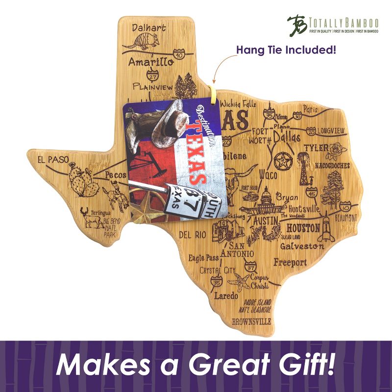 Totally Bamboo Destination Texas Cutting Board 14" x 13.5"