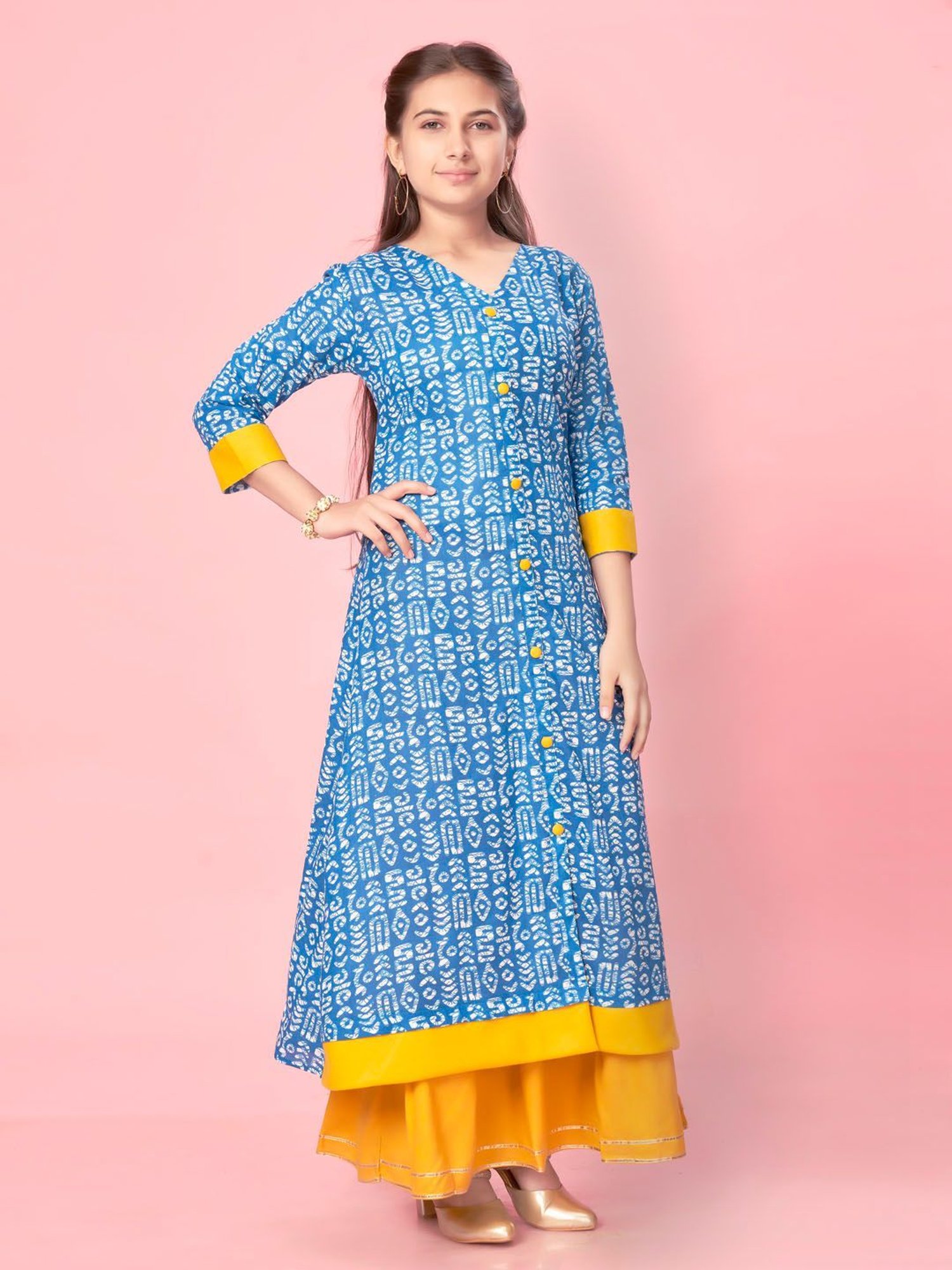 Aarika Kids Blue Printed Kurti