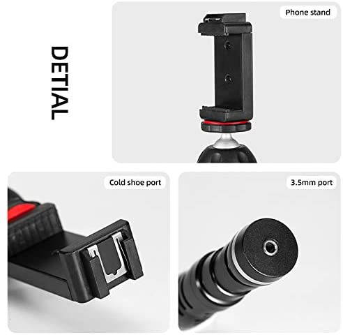 LAUGFIN Portable Live Set Tripod Fill Light Phone Stand Microphone Pocket Live kit for Vlog,Compatible with iPhone, Samsung, Huawei, Suitable for YouTube, TIK Tok, Movies, Vlogging