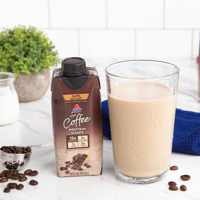 Atkins Ready to Drink Shake - Iced Coffee Cafe Au Lait - 4pk