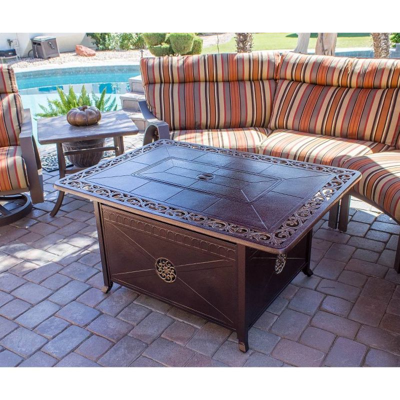 Outdoor Propane Aluminum Fire Pit with Scroll Design - AZ Patio Heaters