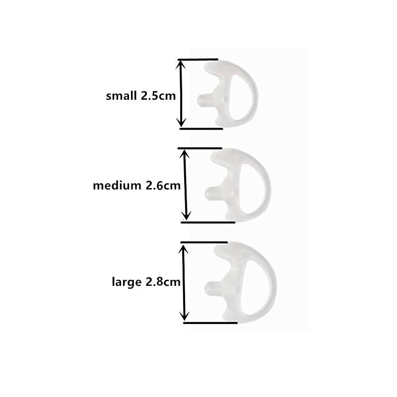 Two Way Radio Ear Mold Replacement Soft Silicone Ear Insert for Acoustic Coil Tube Earpiece (Transparent, 5 Pair Small)