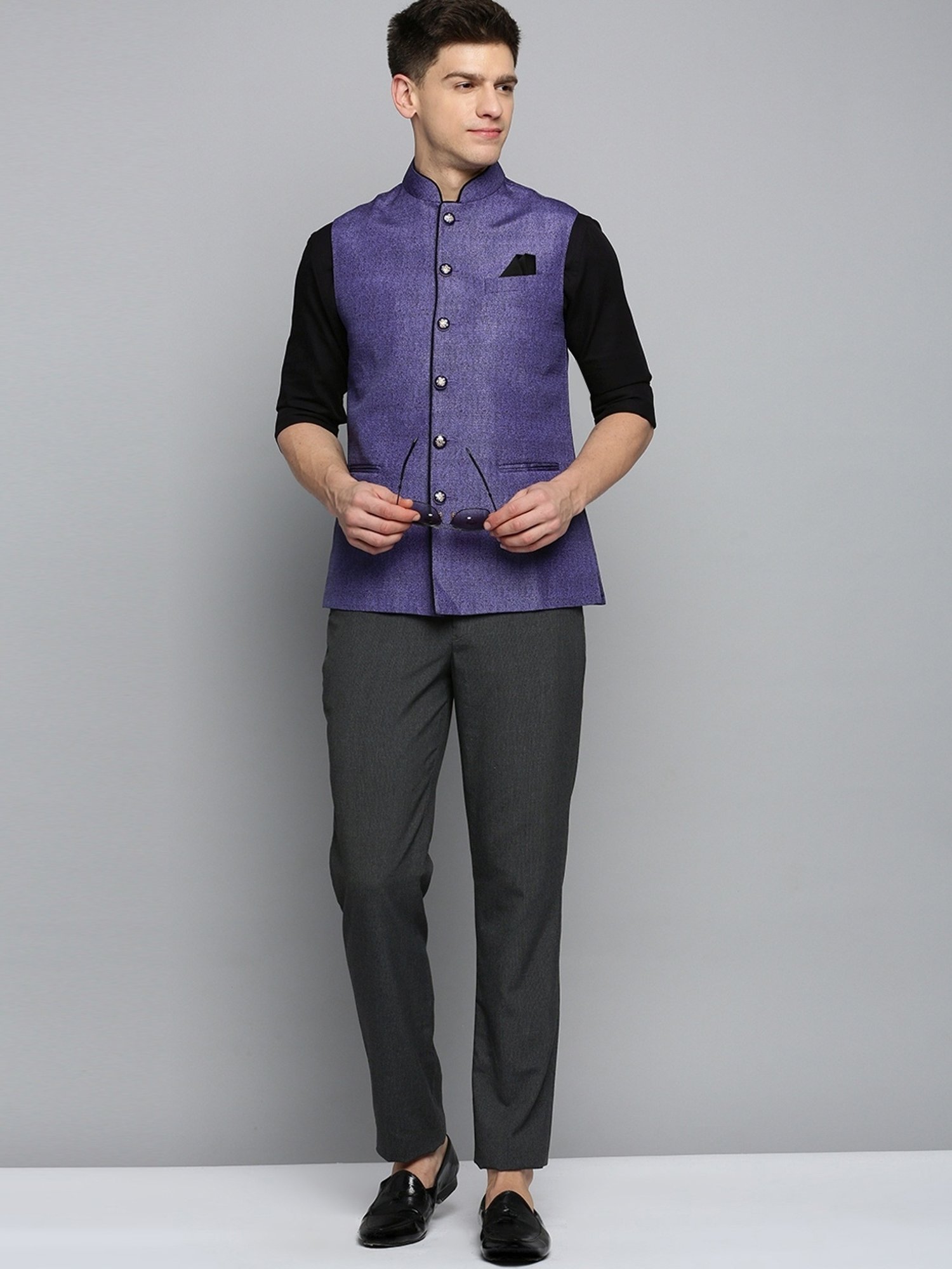 Fabindia Multicolor Regular Fit Printed Cotton Nehru Jacket