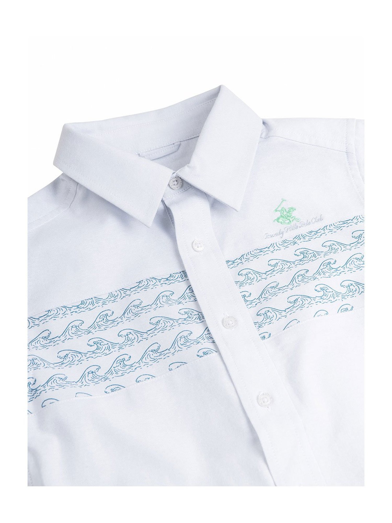 Beverly Hills Polo Club Boys Blue Printed Shirt