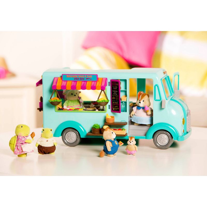 Li'l Woodzeez Toy Food Truck with Accessories 89pc - Honeysuckle Sweets & Treats