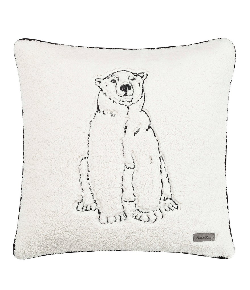 Eddie Bauer Cozy Polar Bear Square Throw Pillow