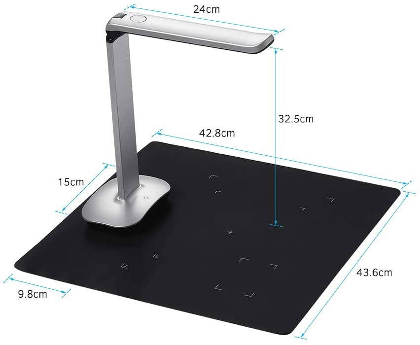 F50 Foldable HD USB Book Document Camera Scanner Foot Pedal LED Light AI Technology 15 Mega-Pixels A3 &A4 Scanner