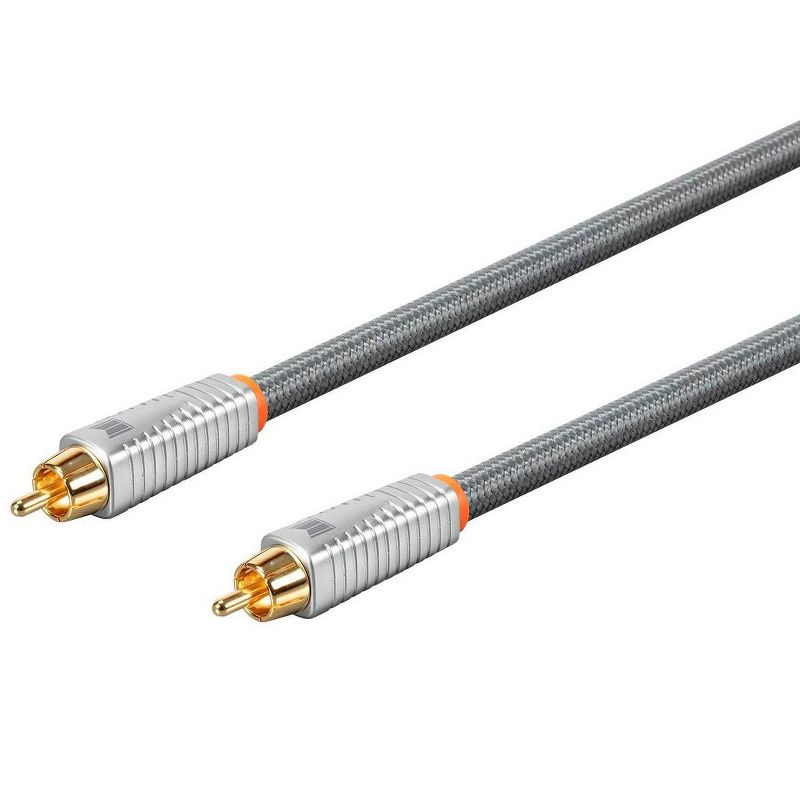 Monolith Digital Coaxial Male/Male Audio Cable - 1 Meter - 18AWG with Nylon Braided Jacket, Oxygen-Free Solid Core Conductors, 24K Gold-Plated