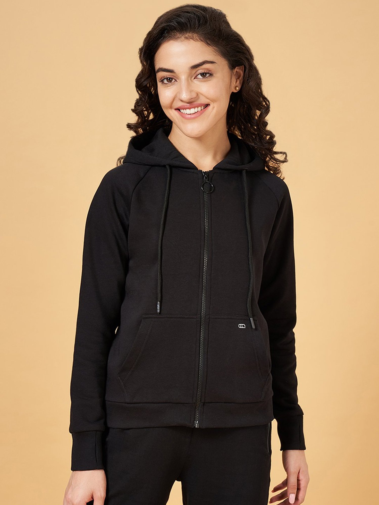 Ajile by Pantaloons Black Cotton Sports Sweatshirt