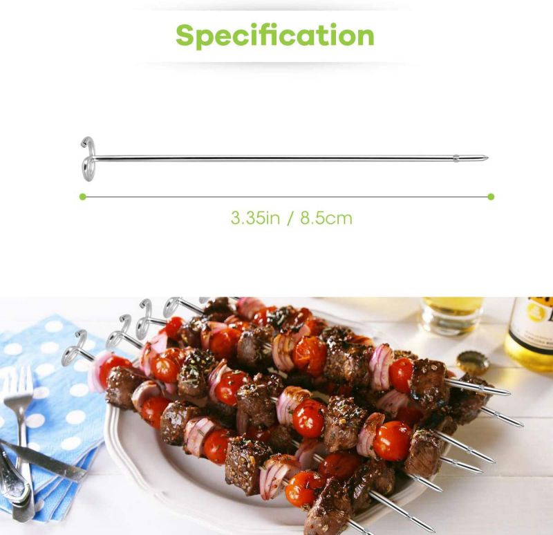 AIEVE 10 Pack Stainless Steel Grill Kebab Skewers, Barbecue Skewers Grill Accessories Cookware Compatible with Ninja Foodi Air Fryer AG300, AG300C, AG301, AG301C, AG302, AG400, IG301A