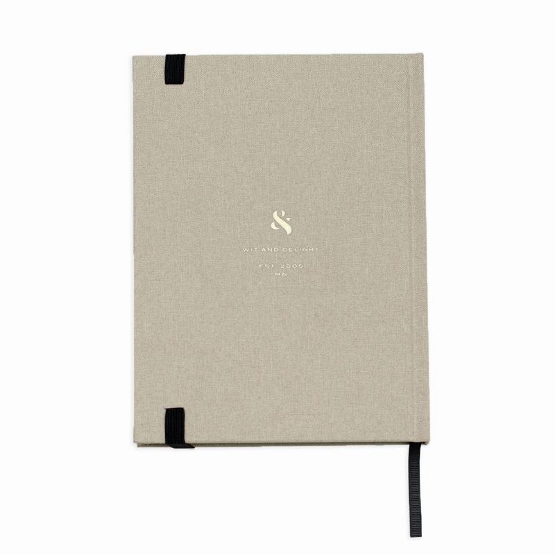 Ruled Linen Journal Note To Self Cream - Wit & Delight