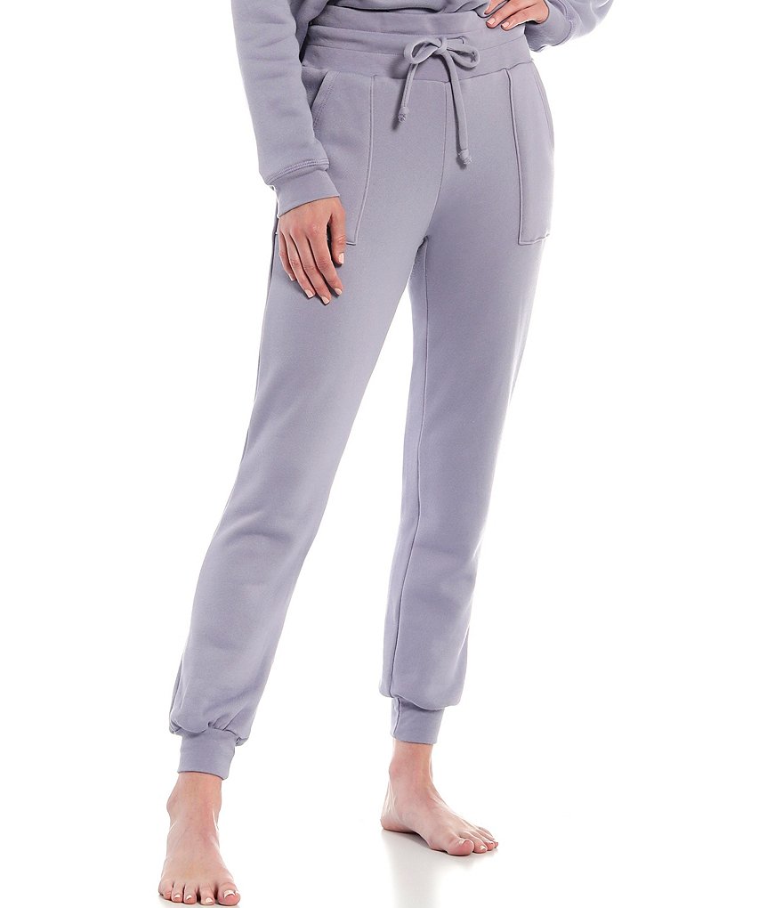 JALA Solid French Terry Fleece Jogger Lounge Pants