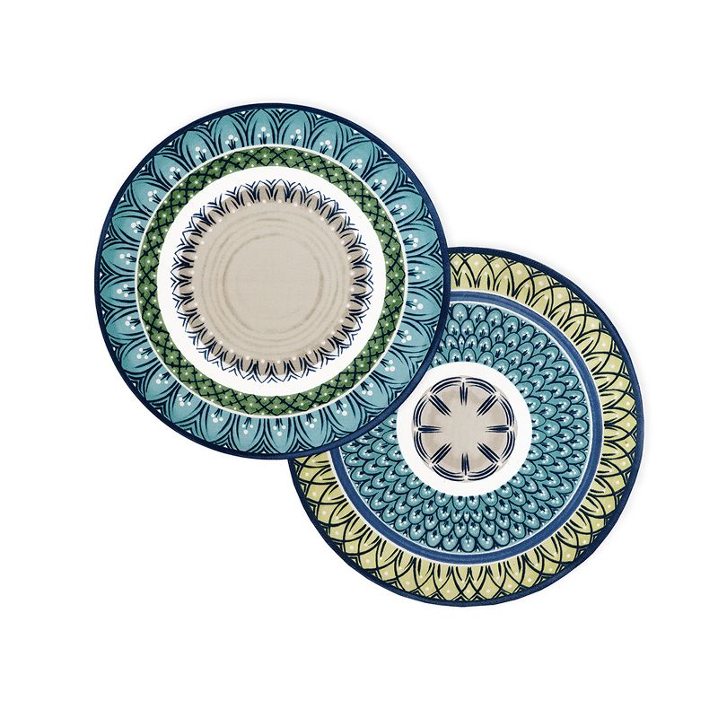 Villeroy & Boch - Casale Blu Cotton Fabric Reversible Round Placemat Set of 4 - 15" Round