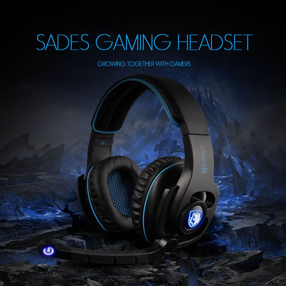 SADES SA923 USB Gaming Headset Gamer Headphones Bass Virtual 7.1 Surround Sound