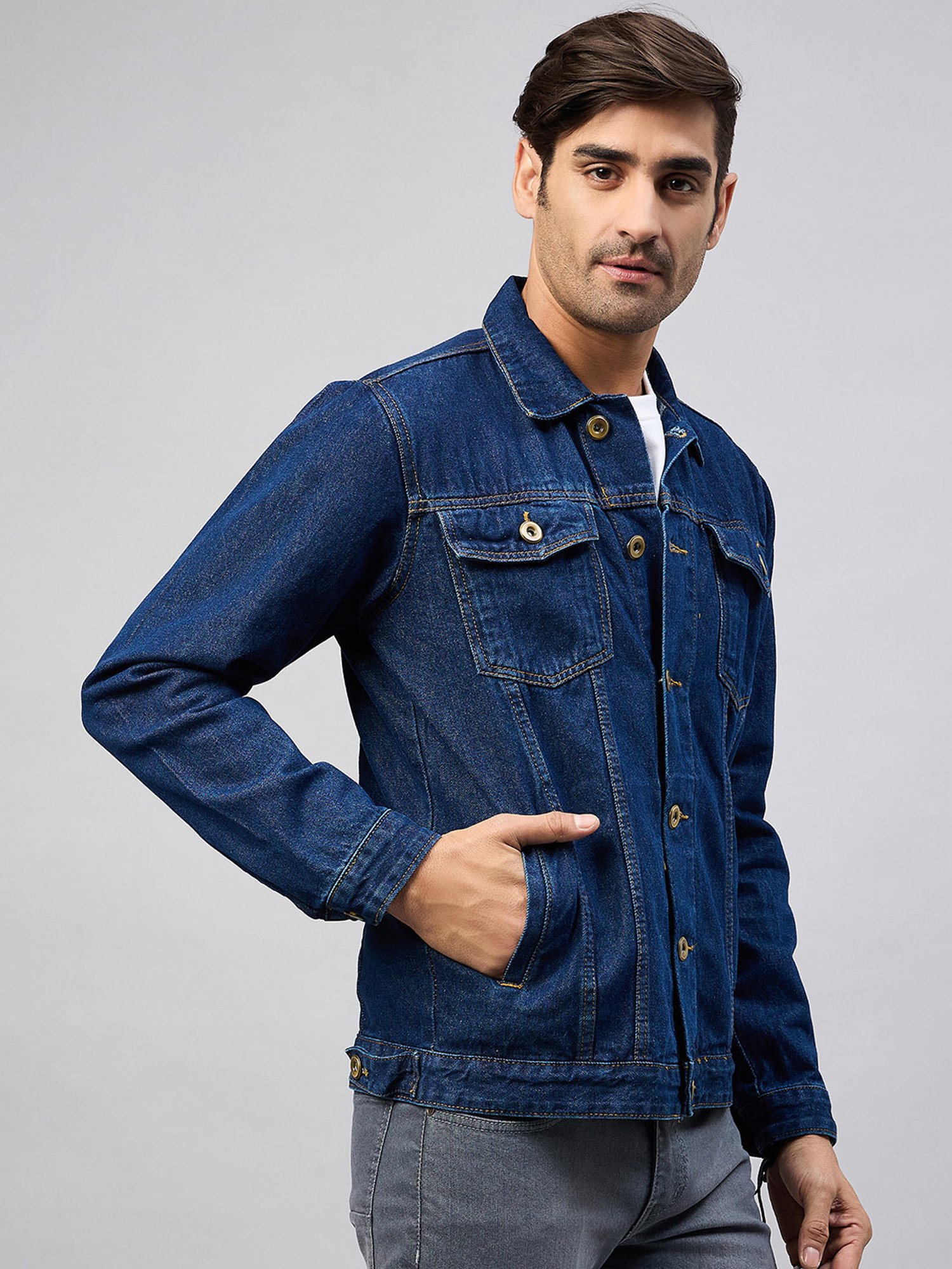Club York Dark Blue Regular Fit Denim Jacket