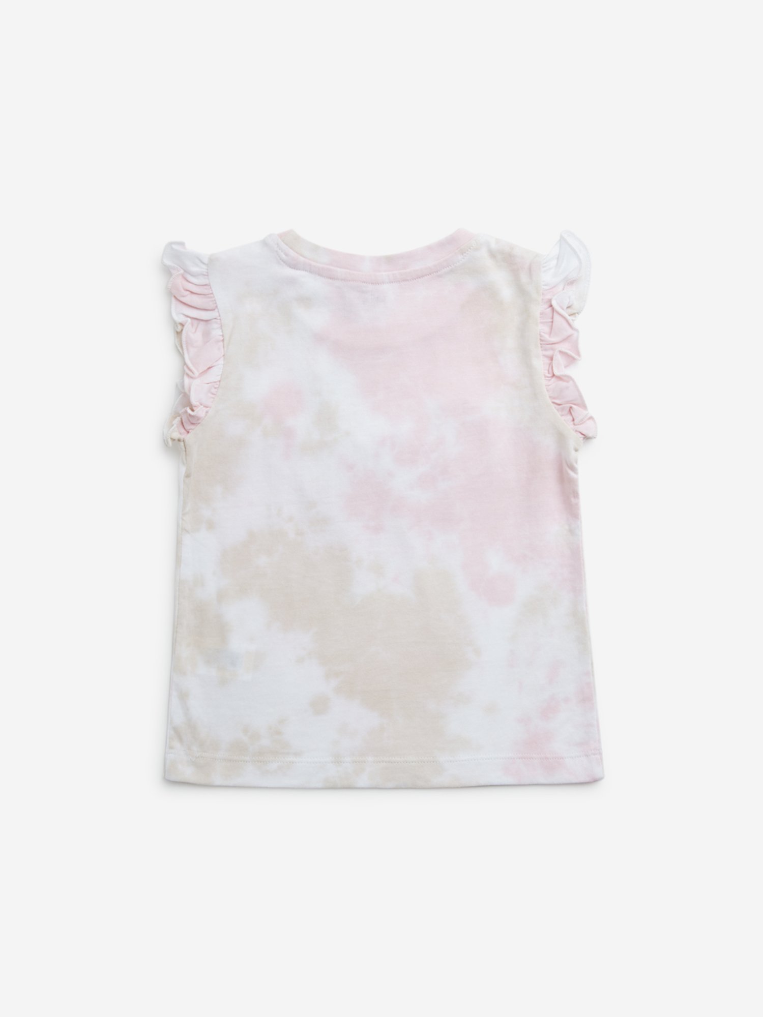 HOP Kids by Westside Pink Tie-Dye Printed Cotton T-Shirt