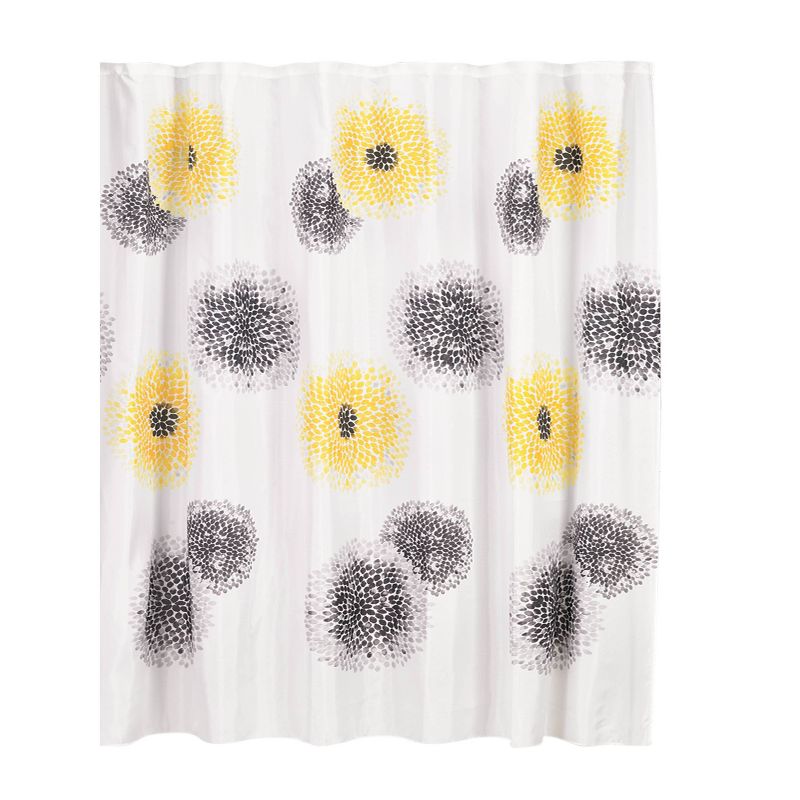 Blossom Shower Curtain Yellow/Gray - Moda at Home