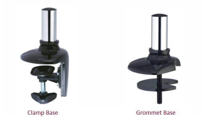 Cotytech Four Monitor Desk Mount Spring Arm Grommet Base - Dark Gray