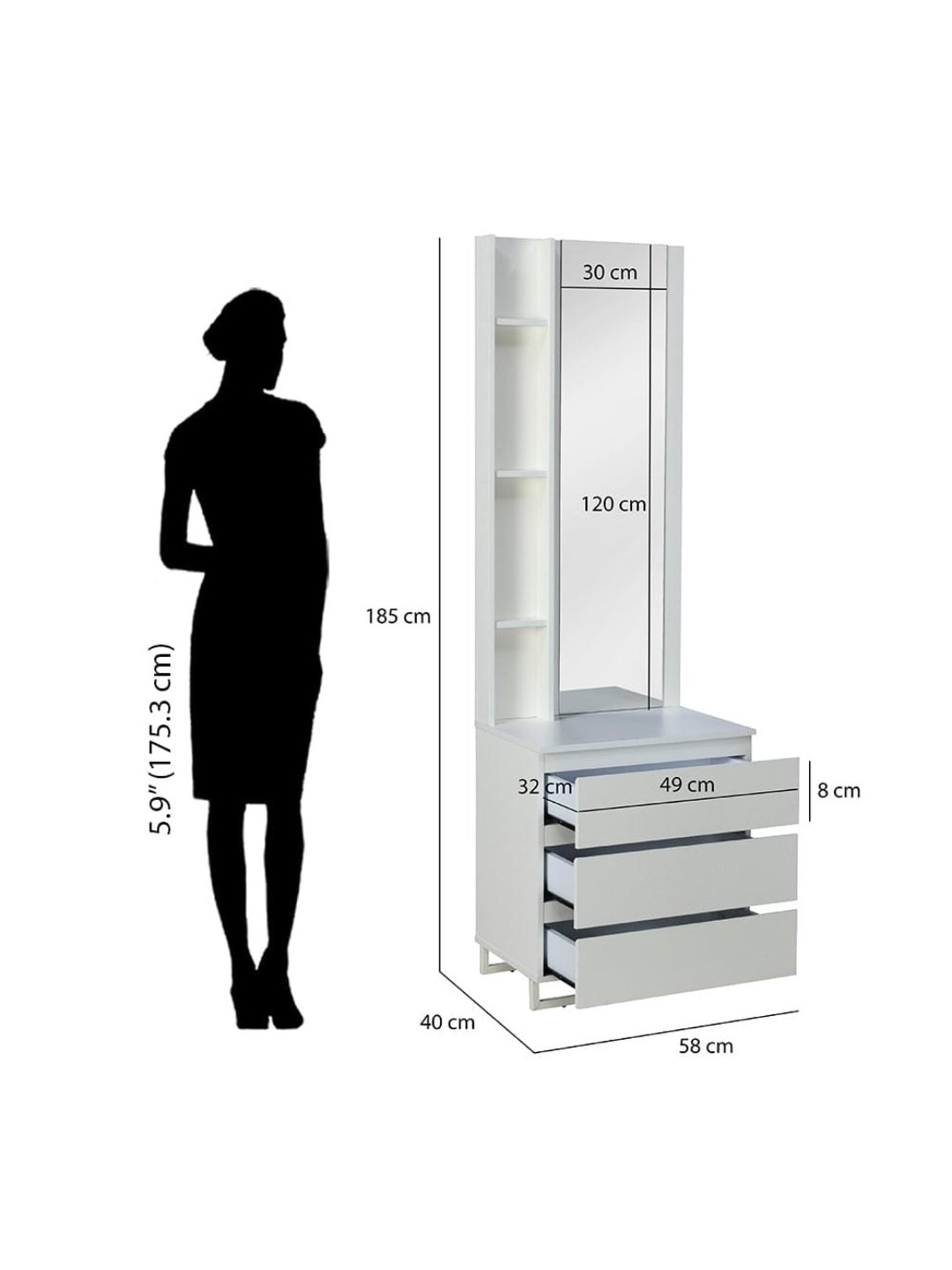 Godrej Interio Aero Valigny Oak Engineered Wood Standerd Dressing Table