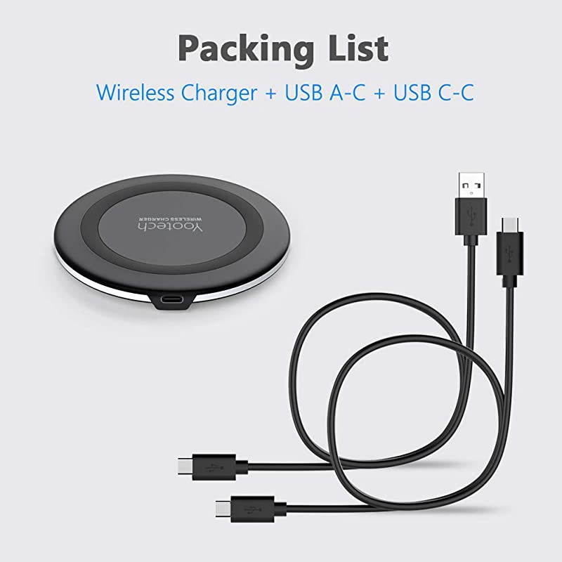 Wireless ChargerQiCertified 10W Max Fast Wireless Charging Pad Compatible with iPhone 1111 Pro11 Pro MaxXS MAXXRXSX8 Samsung Galaxy Note 10S10S9S8 AirPods ProNo AC Adapter