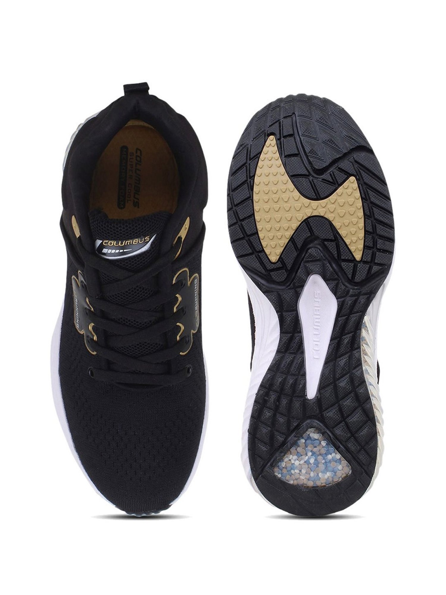 Columbus Men's Black Running Shoes