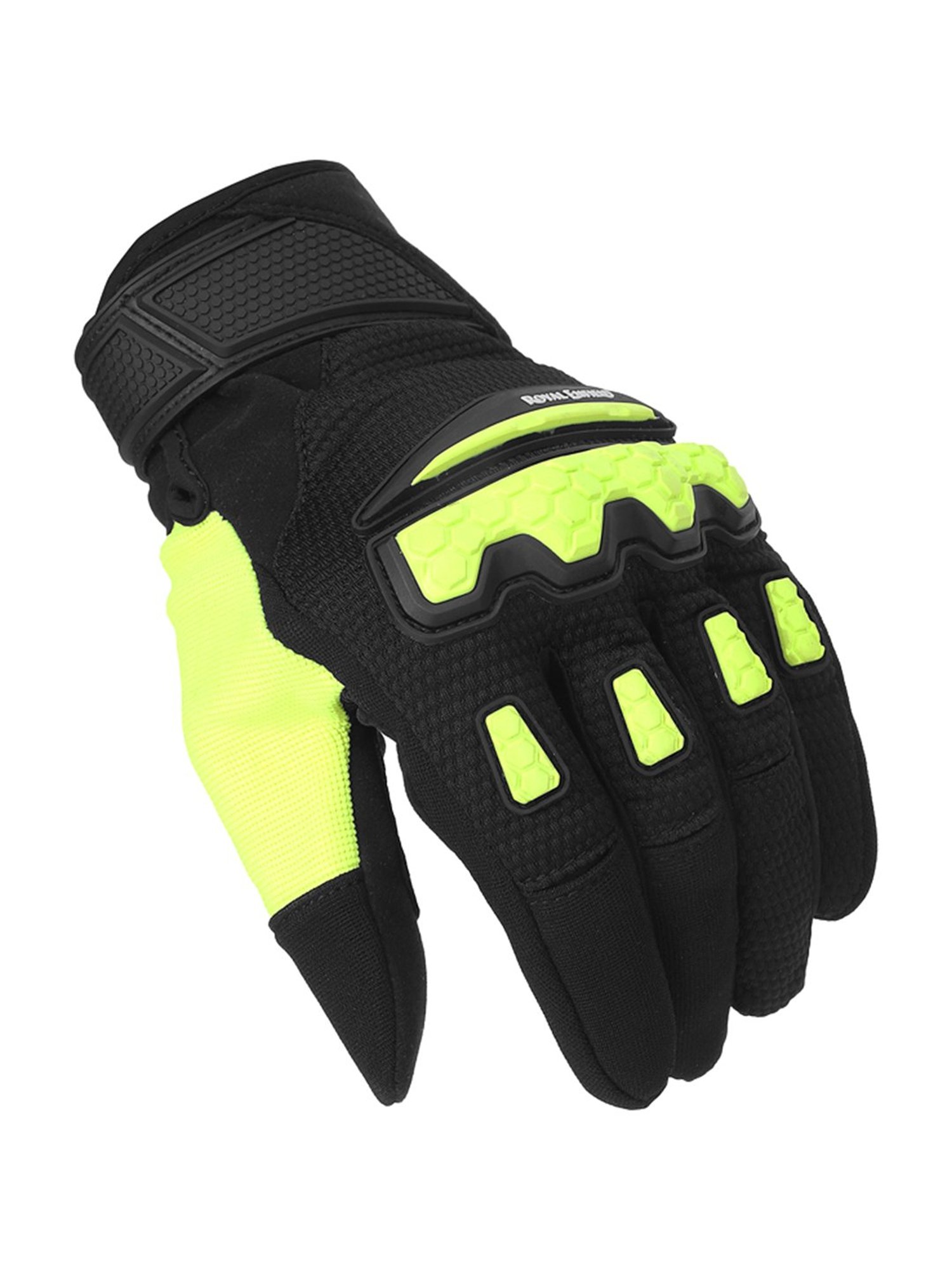 Royal Enfield Neon Green Textured Urban Hustler V2 Riding Gloves - L