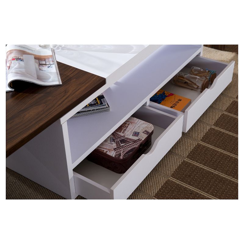 Karleen Two-Tone Expandable Top Coffee Table Dark Walnut/White - HOMES: Inside + Out