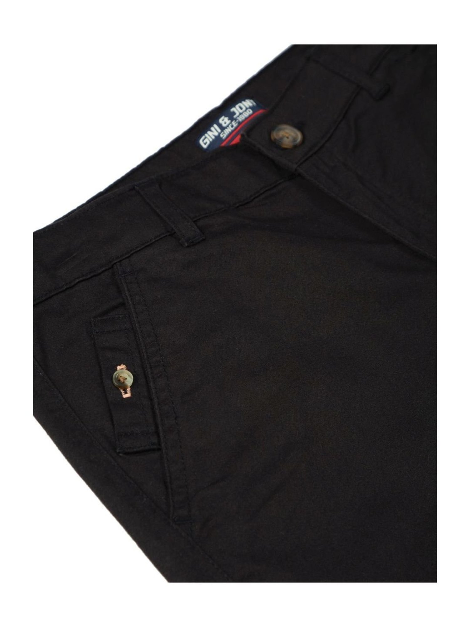 Gini & Jony Kids Black Cotton Regular Fit Bermuda