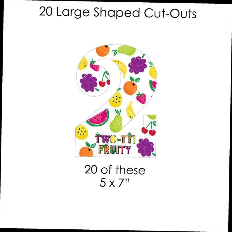 Big Dot of Happiness 2nd Birthday TWO-tti Fruity - Frutti Summer Second Birthday Party DIY Decorations - Clothespin Garland Banner - 44 Pieces