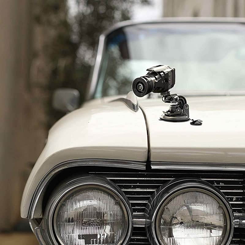 Dashboard DSLR Car Mount with Strong Suction Cup and Insurance Tether use for Canon, Nikon, Sony, Neewer, DSLR, Olympus, Pentax, HeroFiber and More Cameras