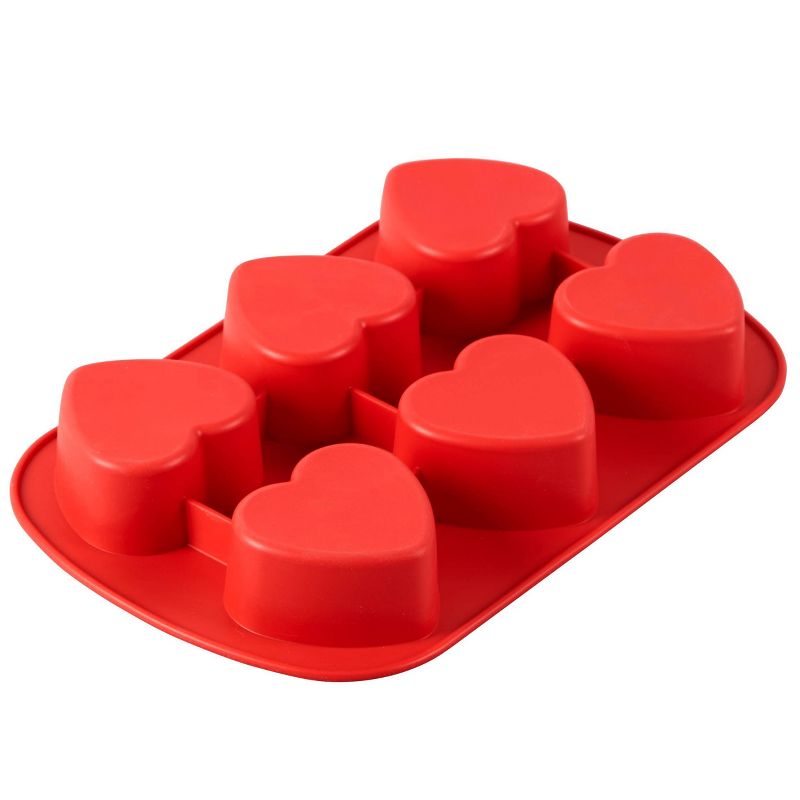 Wilton 6 Cavity Mini Silicone Heart Shaped Cookie and Candy Mold