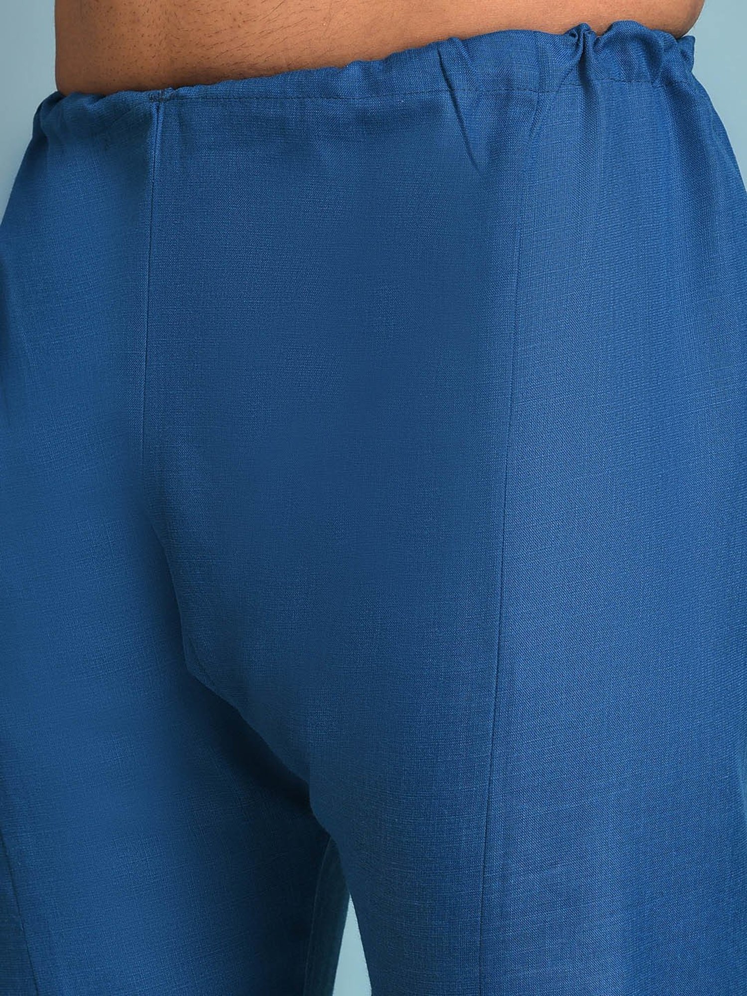 Hangup Dark Slate Blue Regular Fit Pathani Kurta & Pyjamas Set