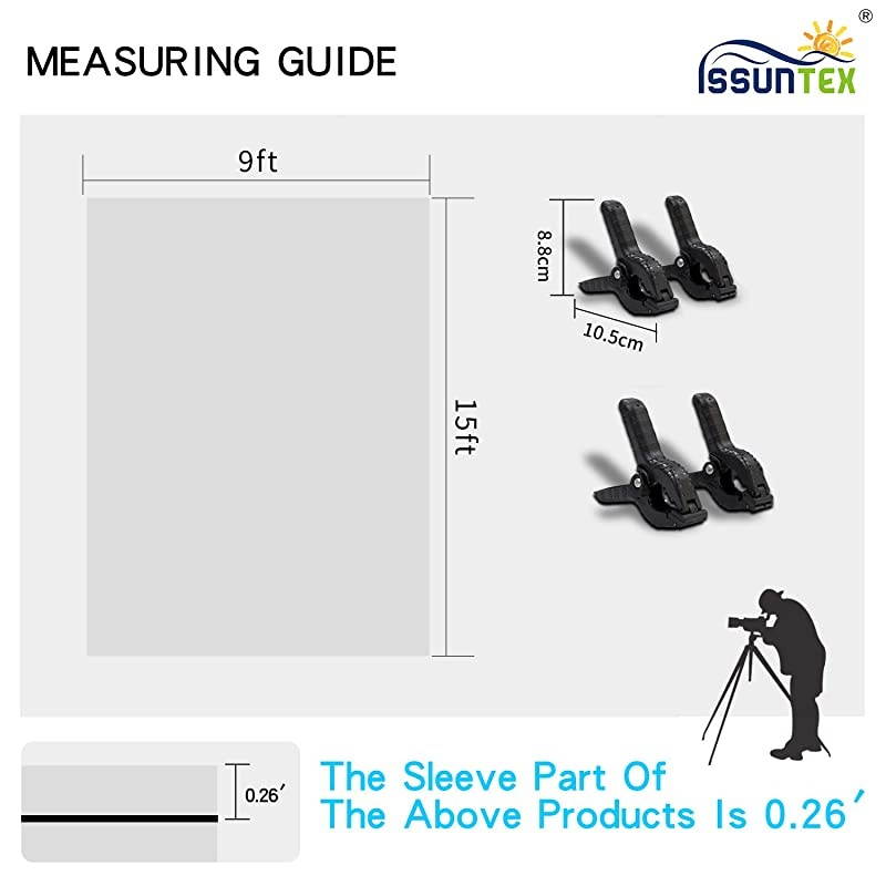 9X15ft Blue Background with 4 Clips Muslin BackdropPhoto StudioCollapsible High Density Screen for Video Photography and Television