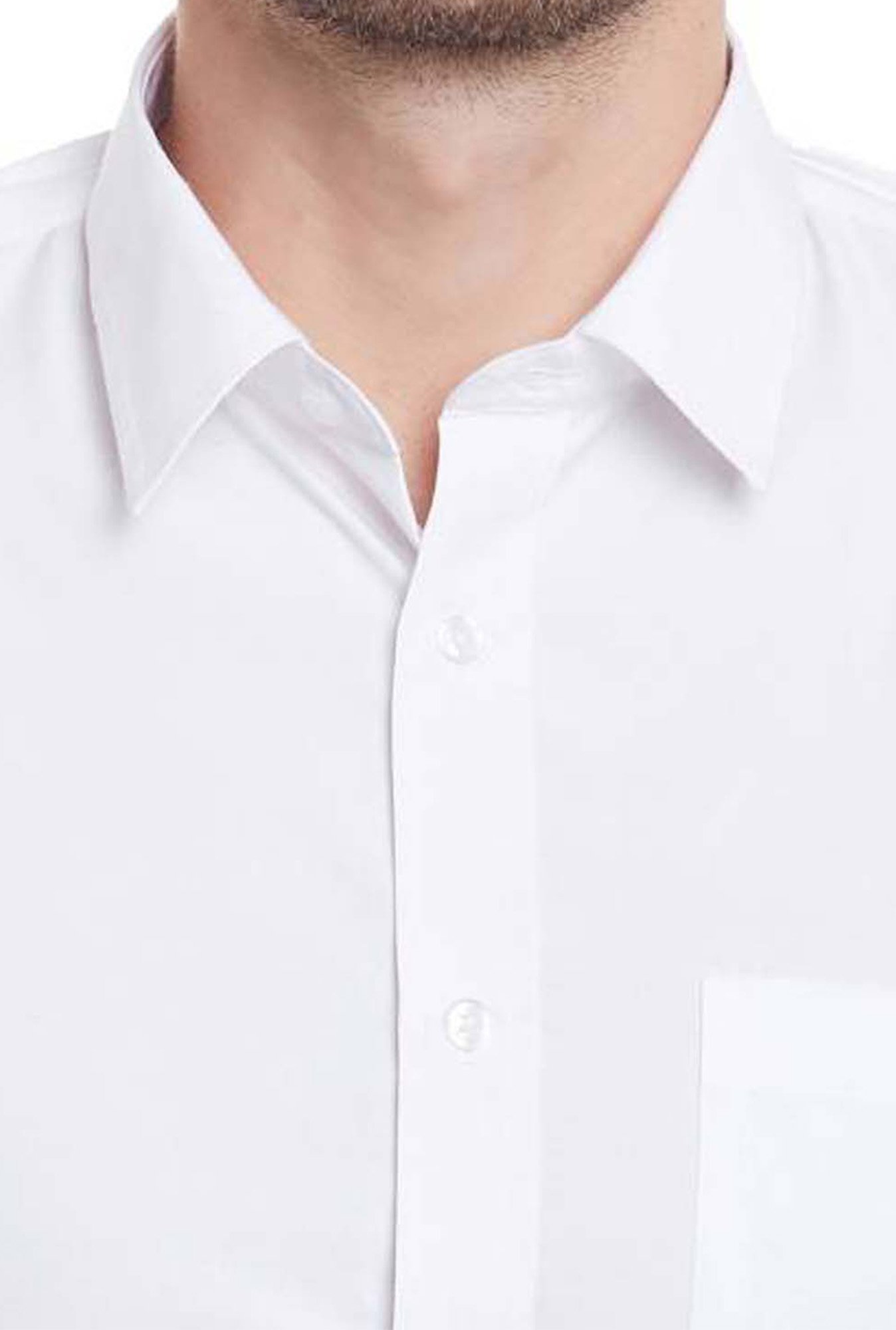 Hancock White Slim Fit Solid Shirt