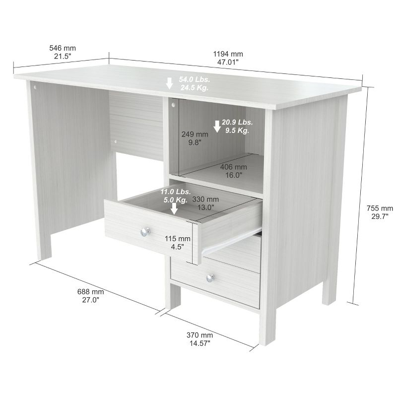 Computer Desk Washed Oak - Inval