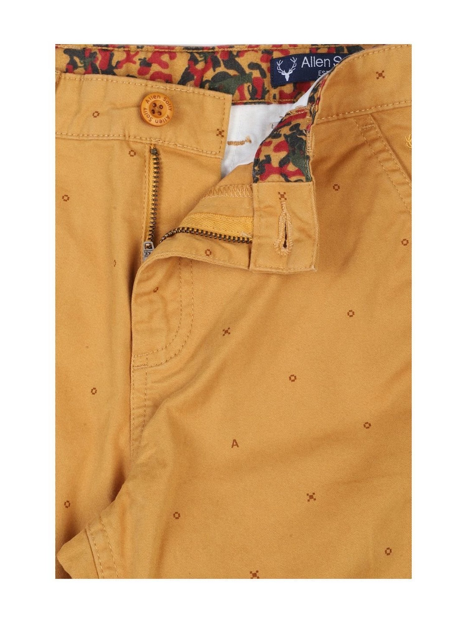 Allen Solly Junior Yellow Cotton Printed Trousers
