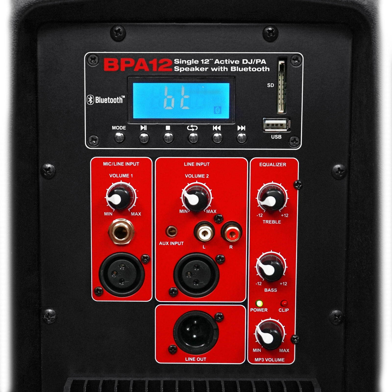 BPA12 12" Professional Powered Active 600w DJ PA Speaker w Bluetooth