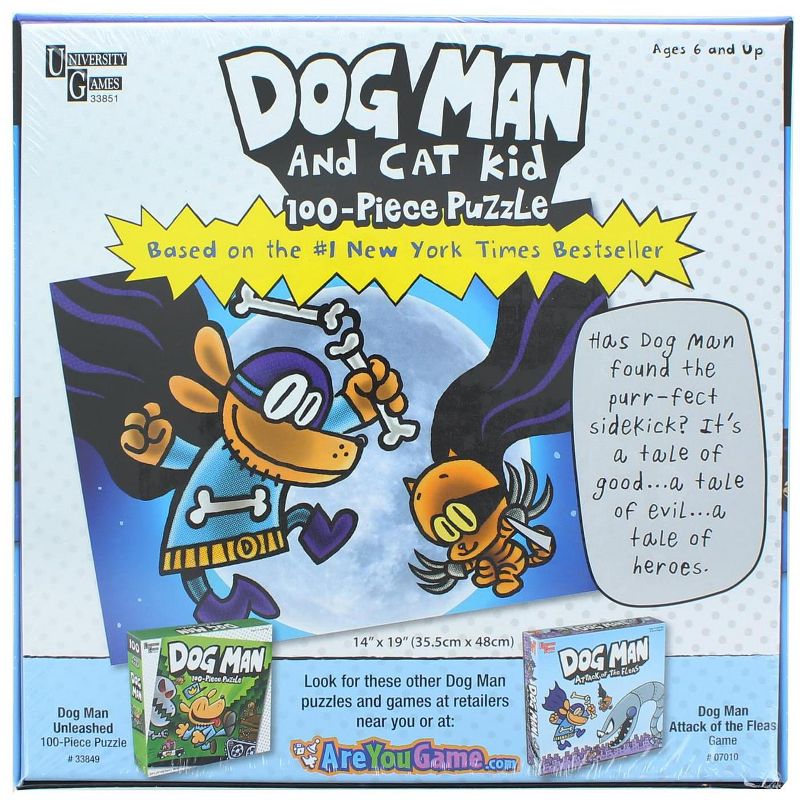 University Games Dog Man and Cat Kid 100 Piece Lenticular Jigsaw Puzzle