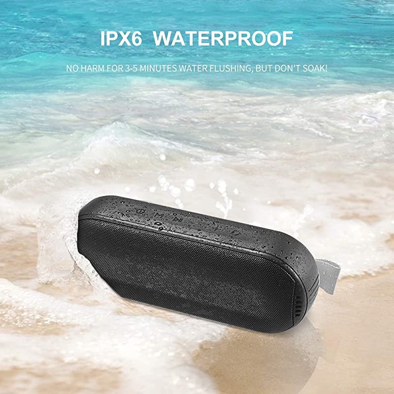 Bluetooth Speakers TWS Portable Durable Wireless SpeakersHiFi Sound and Rich BassIPX6 Waterproof Outdoor Speaker18 Hour PlaytimeBuiltin MicAUXSD InputEnjoy PartyCamping Black