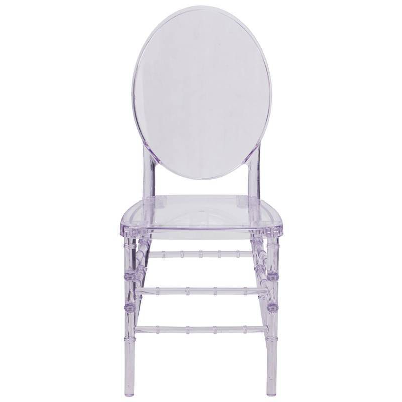 Flash Elegance Stacking Florence Chair with Elongated Oval Back Clear - Riverstone Furniture Collection