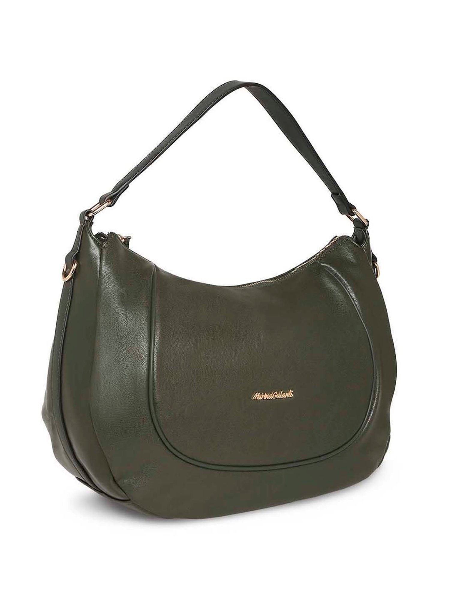 Marina Galanti Green Solid Medium Hobo Handbag