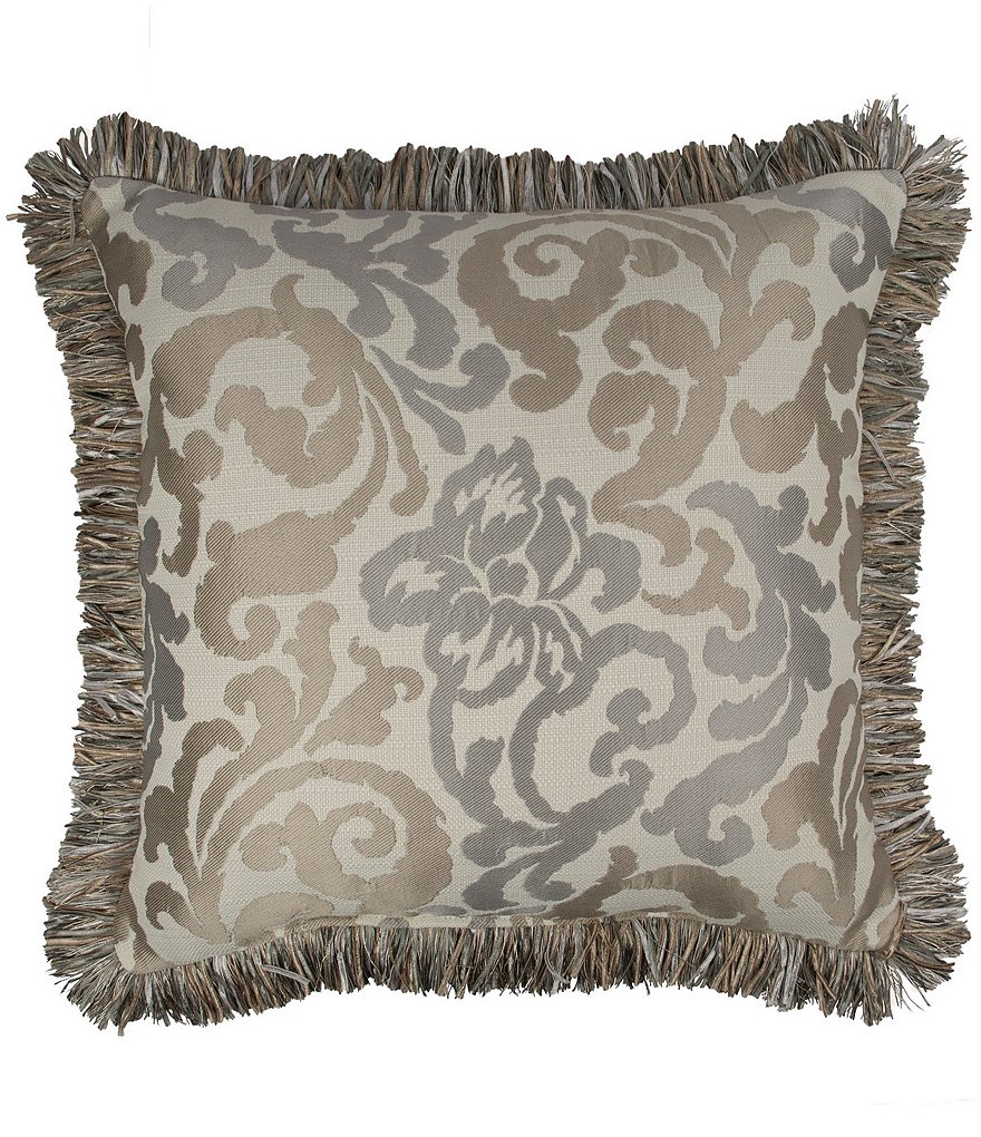 Austin Horn Classics Elegance Fringed Trim Square Pillow