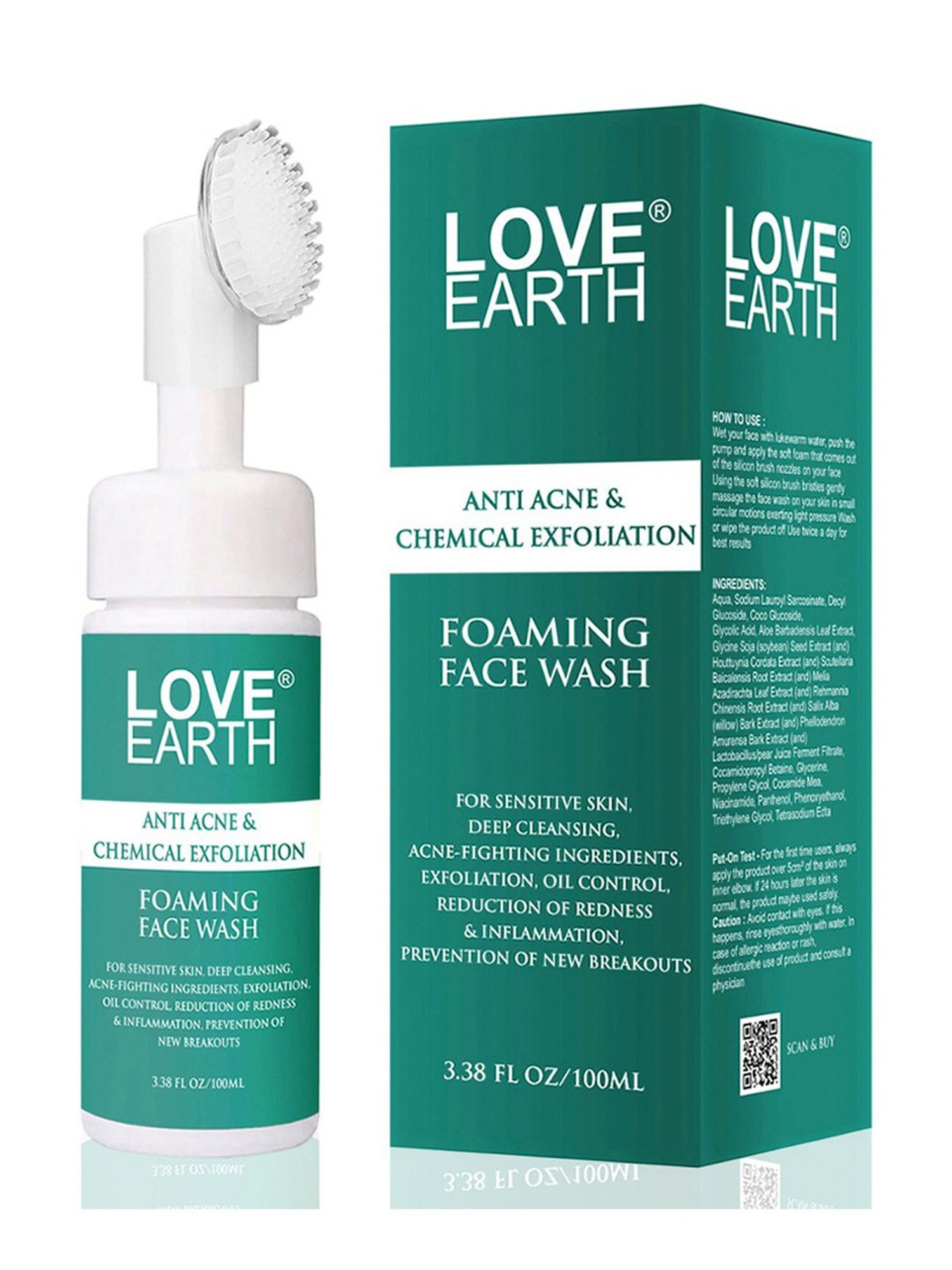 Love Earth Anti Acne & Chemical Exfoliation Foaming Face Wash - 100 ml