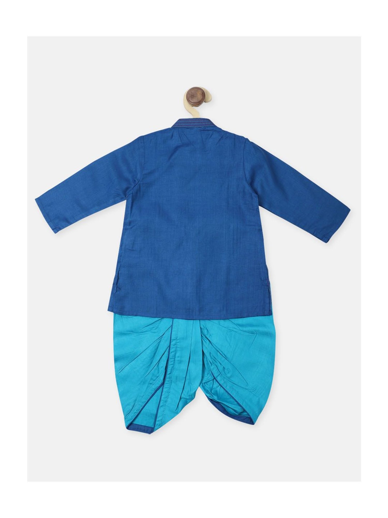 Nino Bambino Kids Navy & White Checks Kurta with Pyjama