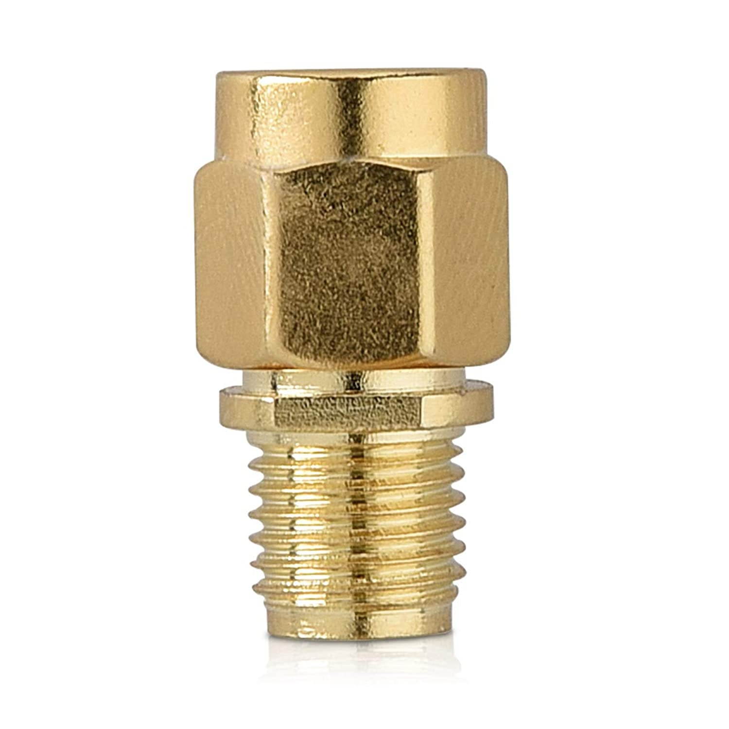 kwmobile RP-SMA Male to SMA Female Adaptor - Pack of 4 - Coaxial Aerial Cable Adapter Antenna Plug Coax Pin Socket Connector Multipack Set