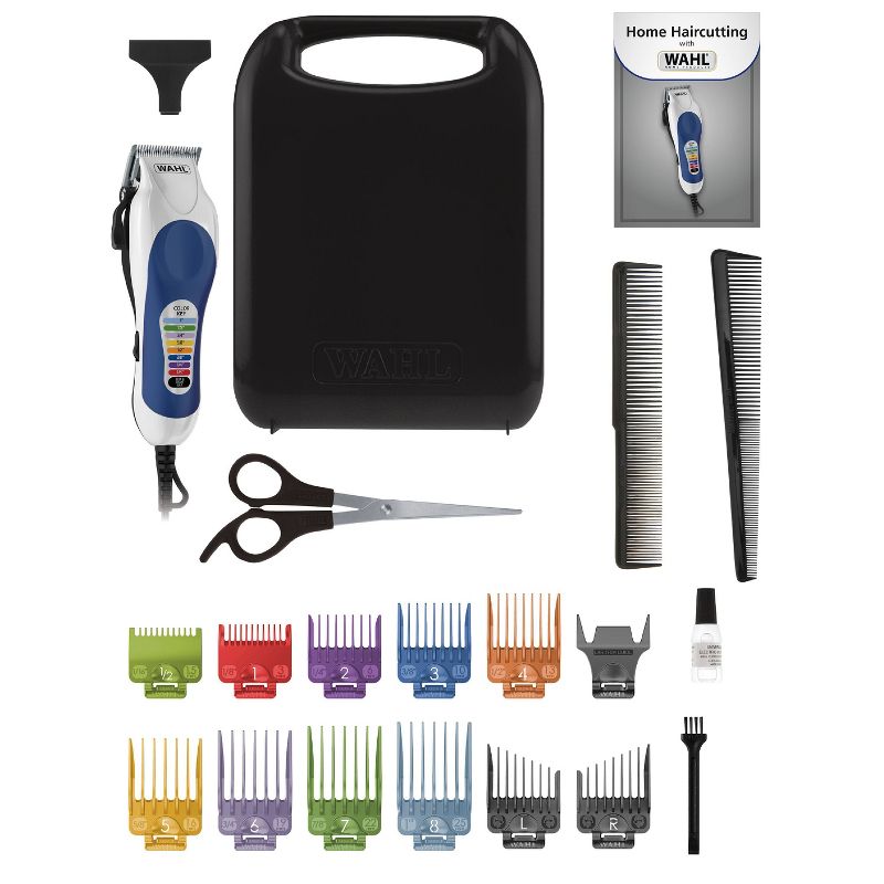 Wahl Color Pro Men's Haircut kit with Color Coded Guide Combs and Hard Storage Case - 79300-400